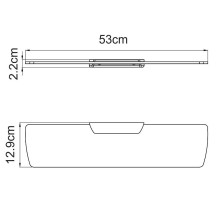 Стеклянная полка WasserKRAFT Aisch K-5924 Золото матовое