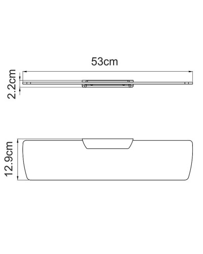 Стеклянная полка WasserKRAFT Aisch K-5924 Золото матовое