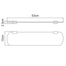 Стеклянная полка WasserKRAFT Sauer K-7924 Золото