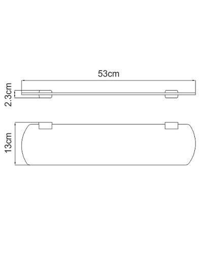 Стеклянная полка WasserKRAFT Sauer K-7924 Золото