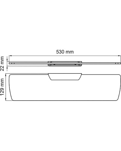 Стеклянная полка WasserKRAFT Glan K-5124 Черная глянцевая