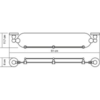 Стеклянная полка WasserKRAFT Aland K-8544 Хром