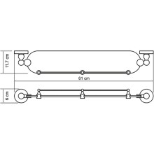 Стеклянная полка WasserKRAFT Aland K-8544 Хром