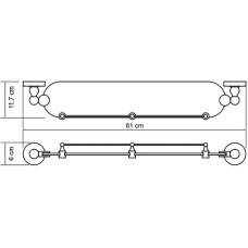 Стеклянная полка WasserKRAFT Aland K-8544 Хром