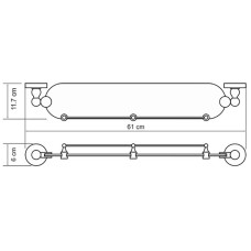 Стеклянная полка WasserKRAFT Nau K-7744 Хром
