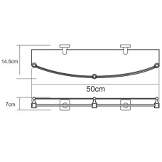 Стеклянная полка WasserKRAFT Dill K-3944 Хром