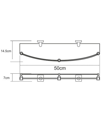 Стеклянная полка WasserKRAFT Dill K-3944 Хром