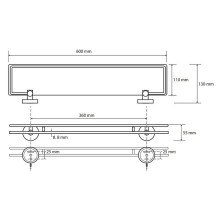 Стеклянная полка Bemeta Omega 104102212 Хром