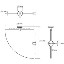 Стеклянная полка Bemeta Neo 104102015 угловая Нержавеющая сталь