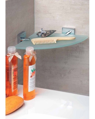 Стеклянная полка Bemeta Beta 132102012 угловая Хром