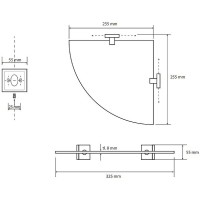 Стеклянная полка Bemeta Beta 132102012 угловая Хром