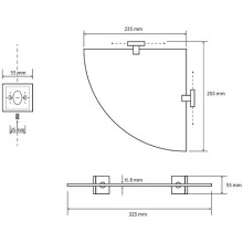 Стеклянная полка Bemeta Beta 132102012 угловая Хром