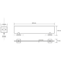 Стеклянная полка Bemeta Beta 132102042 Хром