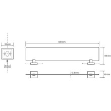 Стеклянная полка Bemeta Beta 132102042 Хром