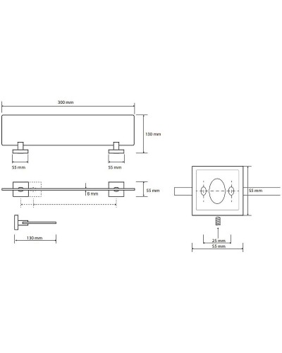 Стеклянная полка Bemeta Beta 132122042 Хром