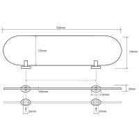 Стеклянная полка Bemeta Oval 118402031 Хром