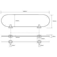 Стеклянная полка Bemeta Oval 118402031 Хром