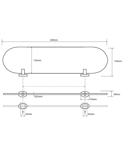 Стеклянная полка Bemeta Oval 118402031 Хром