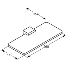 Полка стеклянная 26 см Kludi E2 4998705