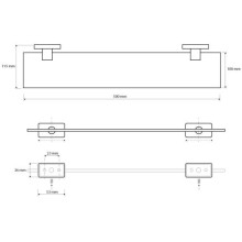 Полка стеклянная 50 см Bemeta Niki 153102042