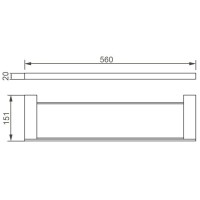 Полка стеклянная 56 см Aquanet 00187070