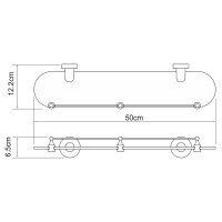 Стеклянная полка WasserKRAFT Isen K-4044 Хром