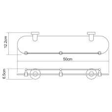 Стеклянная полка WasserKRAFT Isen K-4044 Хром