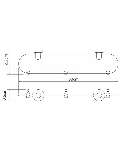 Стеклянная полка WasserKRAFT Isen K-4044 Хром