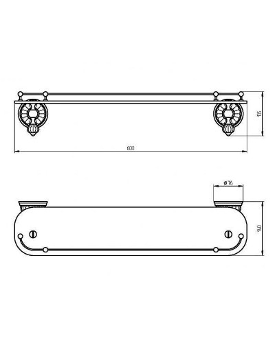 Стеклянная полка Migliore Olivia 17495 Хром Белая