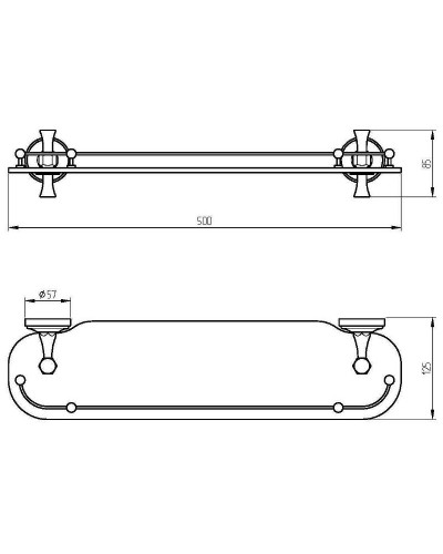 Стеклянная полка Migliore Fortuna 27667 Хром