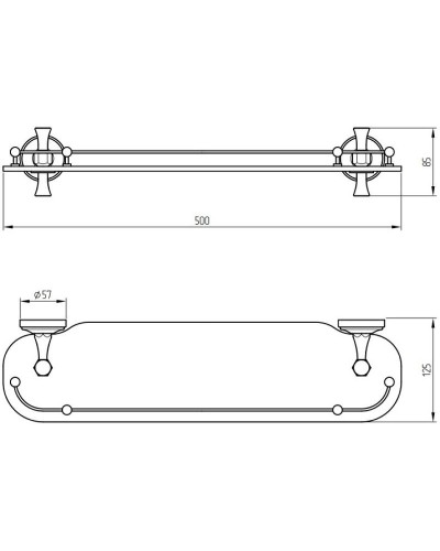 Стеклянная полка Migliore Fortuna 27668 Бронза