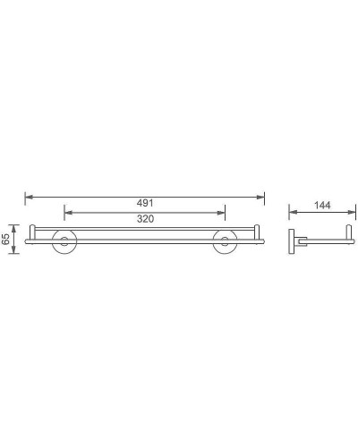 Стеклянная полка Aquanet 4587 264914 Хром