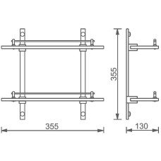 Стеклянная полка Aquanet 8022 264917 Хром