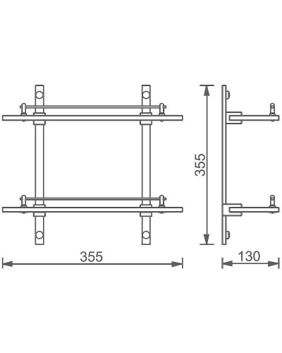 Стеклянная полка Aquanet 8022 264917 Хром