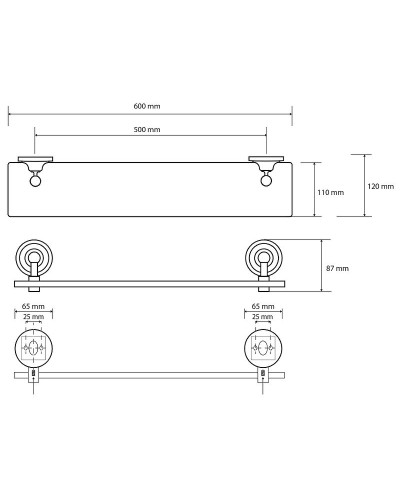 Стеклянная полка Bemeta Retro bronze 144102247 Бронза