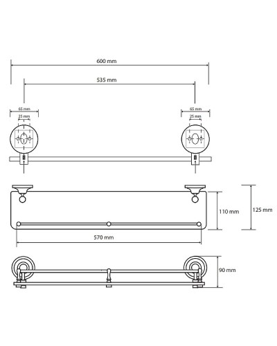 Стеклянная полка Bemeta Retro bronze 144102267 Бронза