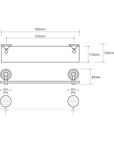 Стеклянная полка Bemeta Retro Gold and Сhrom 144202248 Золото Хром