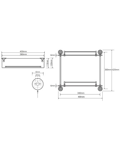 Стеклянная полка Bemeta Retro chrom 144301122 Хром