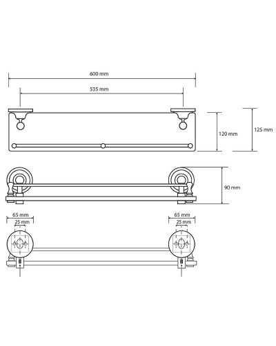 Стеклянная полка Bemeta Retro chrom 144302262 Хром