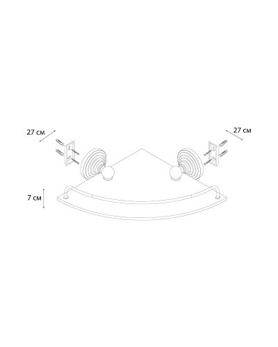 Стеклянная полка Fixsen Retro FX-83803A угловая Бронза