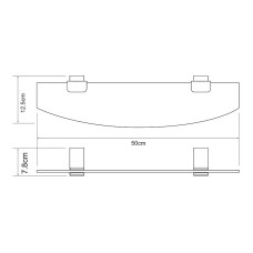 Стеклянная полка WasserKRAFT Abens K-3224 Черная матовая