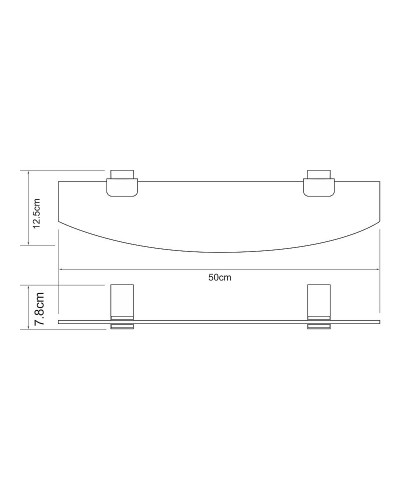 Стеклянная полка WasserKRAFT Abens K-3224 Черная матовая