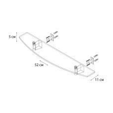 Стеклянная полка Fixsen Trend FX-97803 Черная