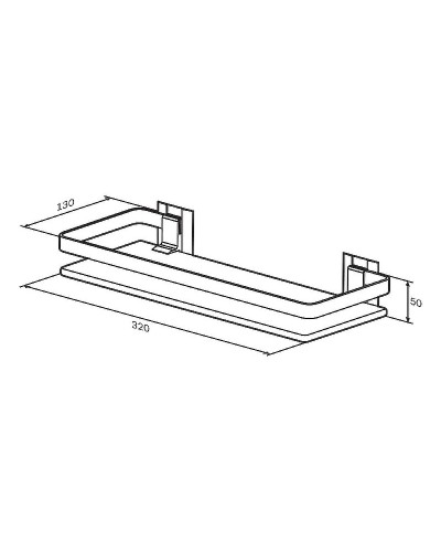 Стеклянная полка AM.PM Sense L A7455100 Серебристая