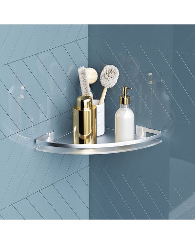 Стеклянная полка AM.PM Sense L A7456100 угловая Серебристая