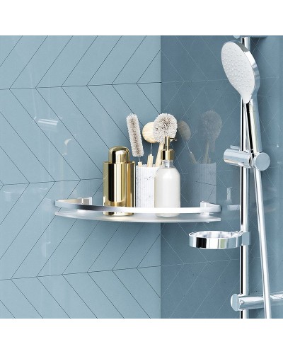 Стеклянная полка AM.PM Sense L A7456100 угловая Серебристая