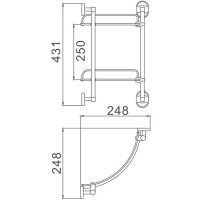 Стеклянная полка Haiba HB1907-2 угловая Хром
