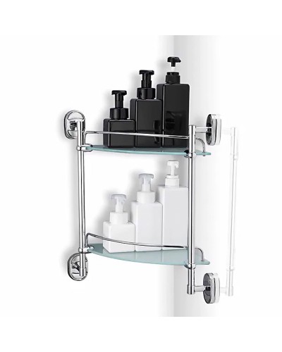 Стеклянная полка Haiba HB1907-2 угловая Хром