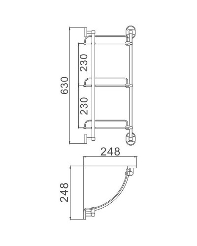 Стеклянная полка Haiba HB1907-3 угловая Хром