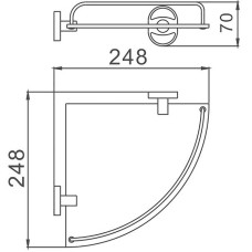 Стеклянная полка Haiba HB1921-1 угловая Хром